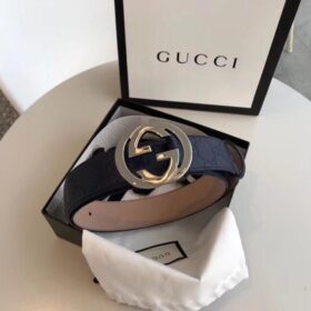 Gucci Signature Leather Belt Blue