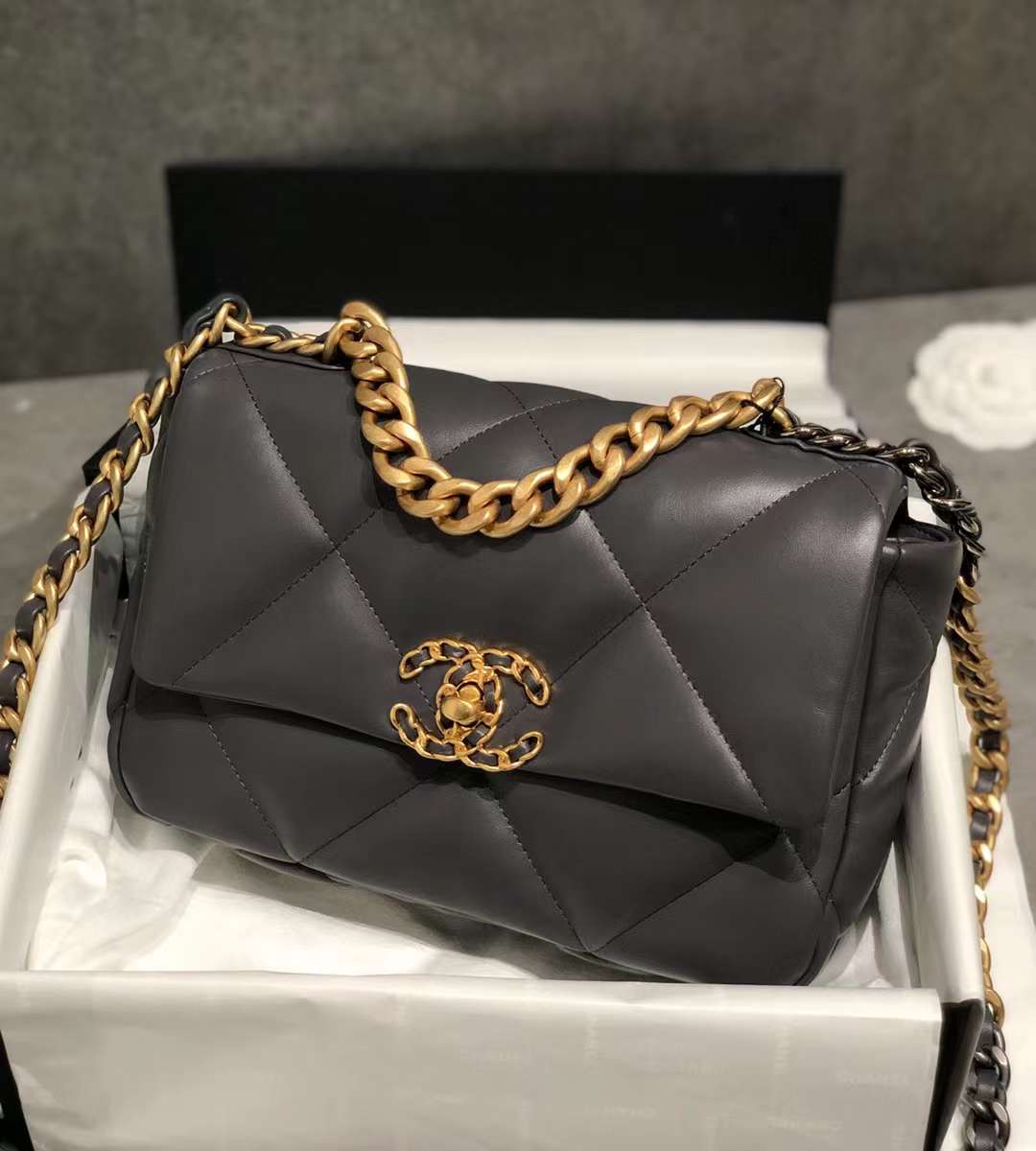 Chanel 19 Flap Bag Dark Grey - Kaialux