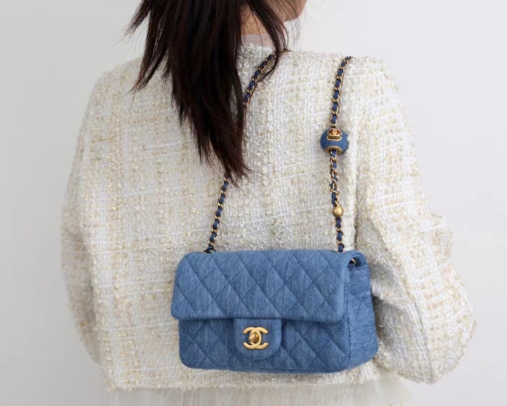 Chanel Flap Bag Pearl Crush Denim - Kaialux