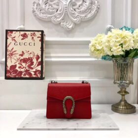 Gucci Dionysus Leather Mini Bag Red