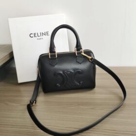 Celine Small Boston In Triomphe Canvas And Calfskin - Kaialux