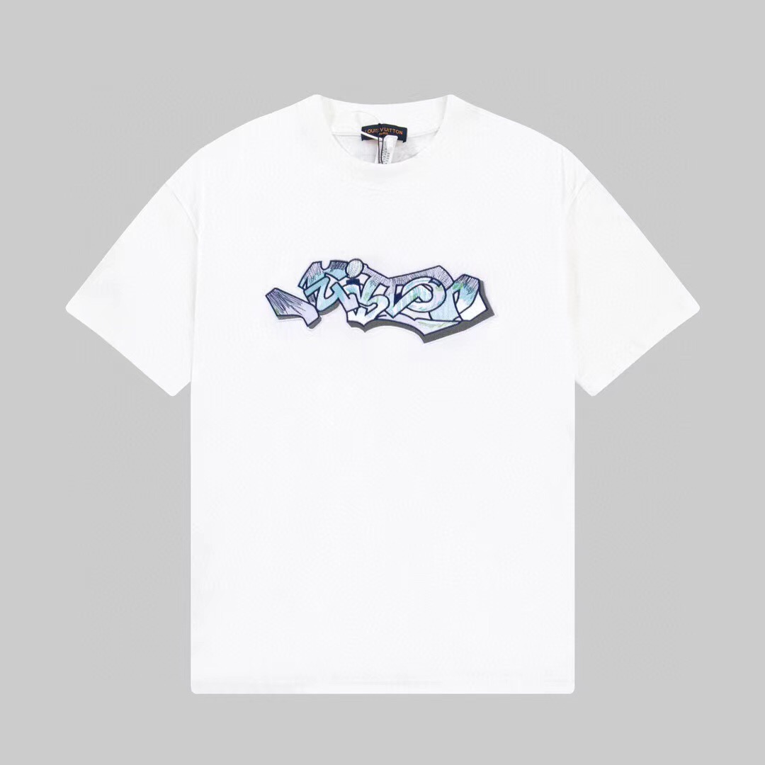 3D LV Graffiti Embroidered T-Shirt - Ready-to-Wear 1AA54L