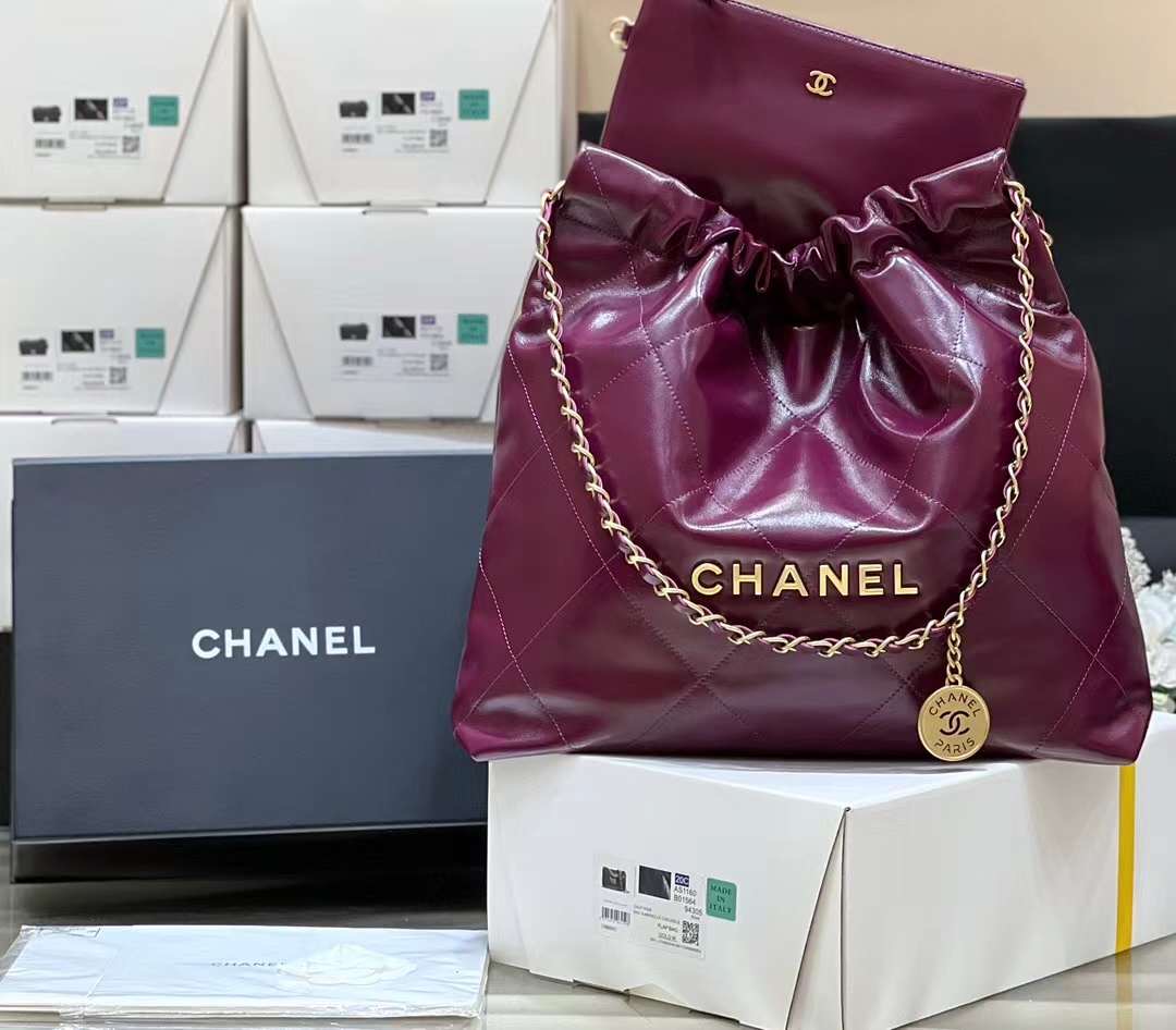 Chanel 22 Medium Handbag Burgundy - Kaialux