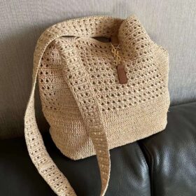 YSL Le 5 À 7 Raffia Crochet Bag